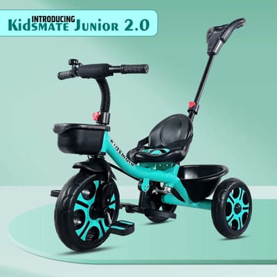 Kidsmate Junior 2.0 Kids Tricycle β Parental Control, Storage Basket, 10βinch Wheels