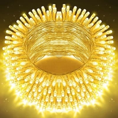 Perikam 56-LED Yellow Steady String Rice Lights – 16 Metres