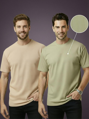 Fashion Globe Men's Self-Design Multicolor Round Neck T-Shirt