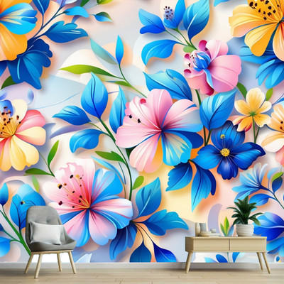TheBlackstone Waterproof Floral & Botanical Vinyl Wallpaper – 200 cm × 40 cm